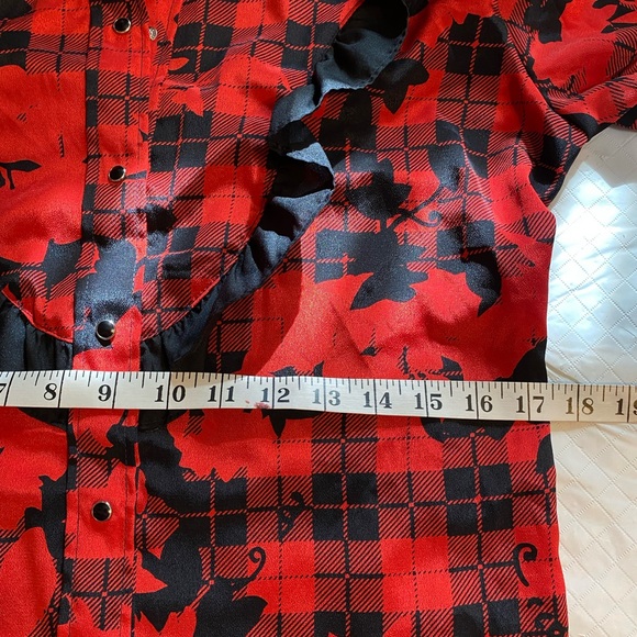 Vintage Miss Rodeo America Red and Black Blouse and Skirt size 7/8 - Picture 8 of 15